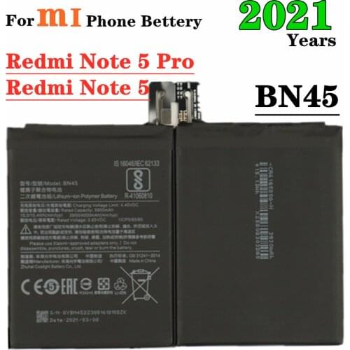 2020 Years For Xiaomi Phone Battery BN45 Redmi Note 5 Note 5 Pro Replacement Batteries 4000mAh High Quality Rechargeable Bateria