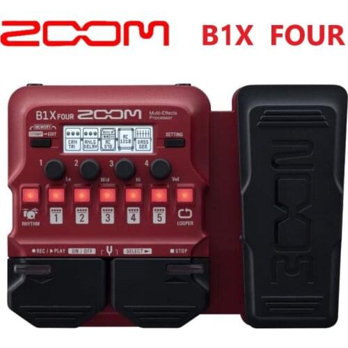 Zoom B1X Four with Expression Pedal, Electric Bass Effects Processor Bass Multi-Effects Pedal