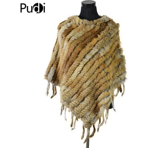 CK707 Real Knitted rabbit Shawl poncho stole shrug cape robe tippet wrap with raccoon fur collar women warm coat/outwear