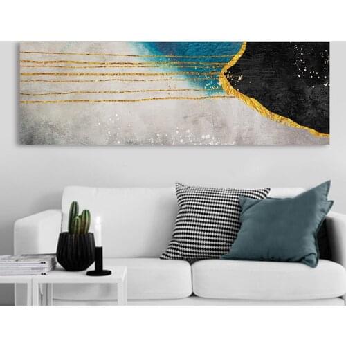 HDARTISAN Wall Art Canvas Painting Golden Abstract Picture Prints Home Decor No Frame
