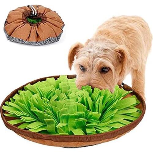 Interactive Pet Dog Toys Round Pet Sniffing Pad Washable Training Blanket Feeding Mat Piecing Multi-color Dog Toys