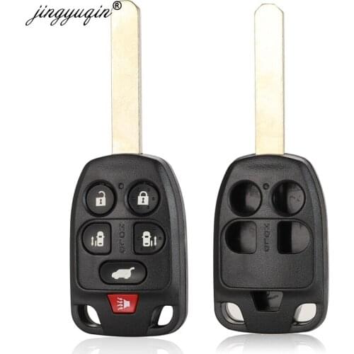 Jinyuqin 10pcs/lot 5/6 Buttons Remote Key Shell Case Housing fob for Honda Odyssey Elysion with Uncut HON66 Blade Replcement