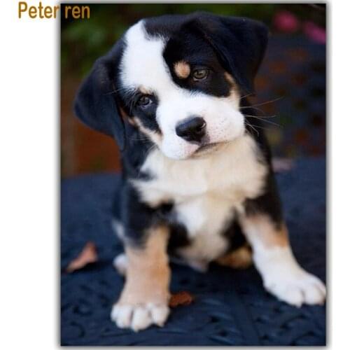 Peter ren Diy diamond painting Handmade cross stitch 3D crystal Resin square drill rhinestone full crafts Needlework dog