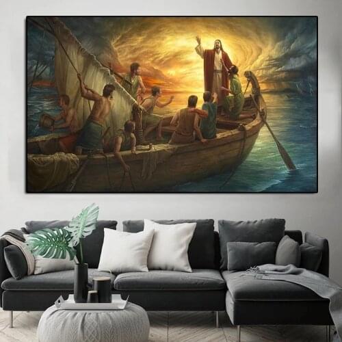 Jesus Christ Surrealism Style Canvas Paint God Light of Hope Posters and Prints Bedroom Wall Art Decoration Picture Home Artwork