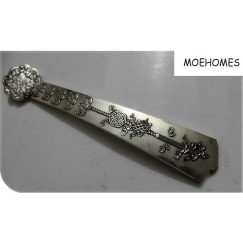 MOEHOMES Chinese miao silver bat fengshui Good luck is here RU YI statue Family decoration metal crafts