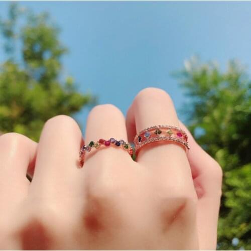 2021 Korean New Exquisite Geometric Opening Ring Fashion Temperament Simple Ring Elegant Womens Jewelry