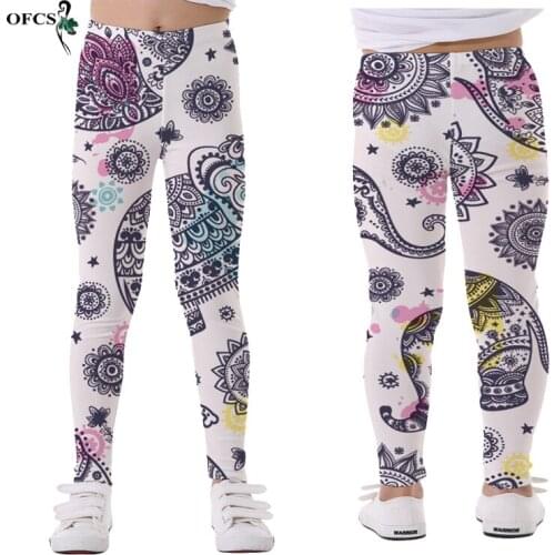 Cute Baby Girls Leggings New Fashion Printing Flower Legging Infantil Kids Trousers Toddler Leggings Girl Pencil Pants 5-12Years