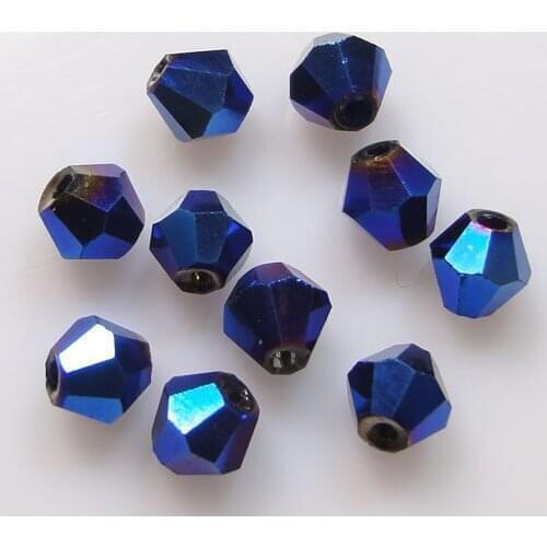 Metal Blue 8mm 144pcs/Lot Chinese Top Quality Crystal Bicone Beads Free Shipping
