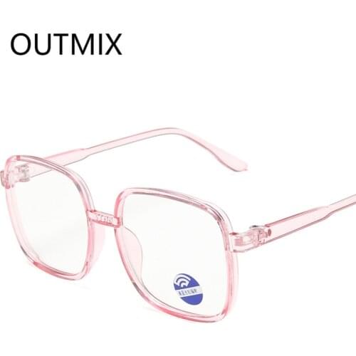 Fashion Pink Square Kid Eyewear Boys Girls Simple Comfortable Anti blue light glasses Children Plastic Eyeglasses Frame Myopia