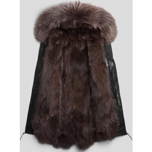 Real Coat Men Parka Natural Fox Liner Long Winter Jacket Warm Mens Fur Coats and Jackets Plus Size P1888240