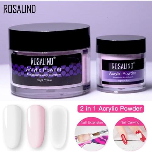 ROSALIND Acrylic Powder Set 30g Dipping Carving Crystal Powder Poly For Nail Extension Gel Manicure Set Nails Builder Gel Kit