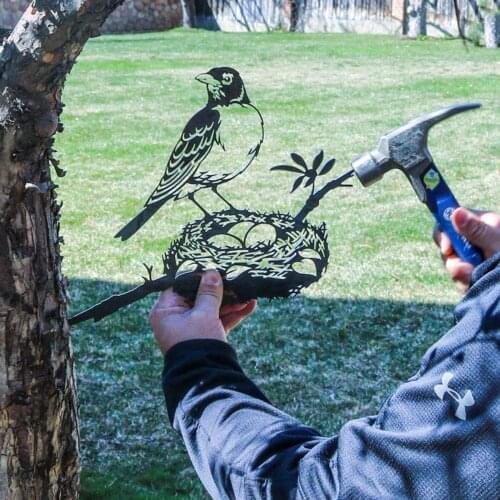 Novelty Iron Silhouette Art Gate Fence Branch Home Rustic Decorative Artwork