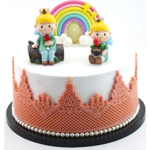New arrival Lace Fondant Surrounding silicone Mould Crown Lace Mould fondant cake Decoration Lace Mould