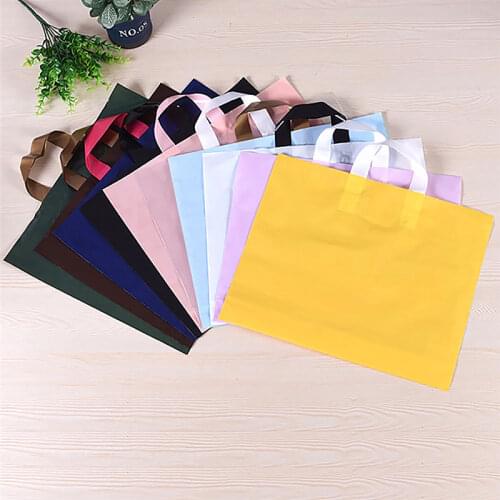 Plastic Merchandise Bags with Handles Retail Clothing Shopping Bags Folding Convenient Large-capacity Storage Bags Take Out Bags