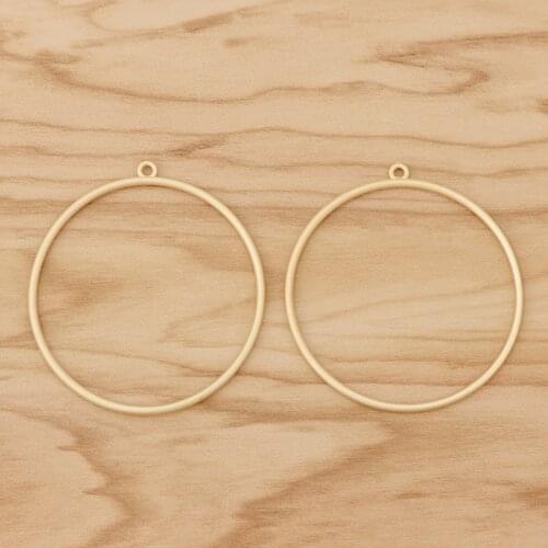 10 Pieces Matte Gold Large Open Circle Round Charms Pendants for Earrings Jewellery Making Accessories 48mm