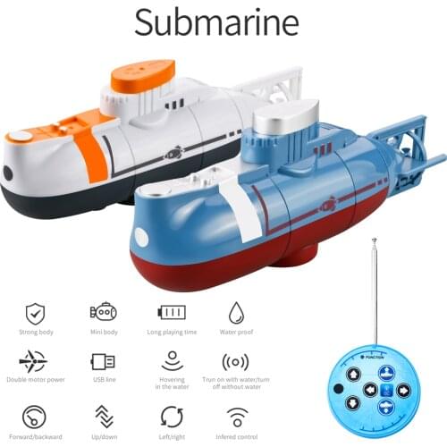 Mini RC Submarine 0.1m/s Speed Remote Control Boat Waterproof Diving Toy Simulation Model Gift for Kids Boys Girls New Year Gift