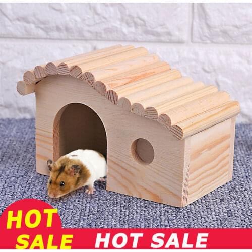 Durable Wooden Hamster Nest House Odorless Non Toxic Wooden Hut And Castle Small Animal Playground Chew Toy