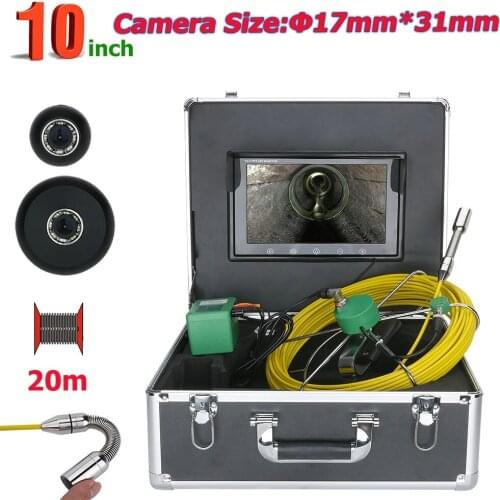 10 inch 17mm Industrial Pipe Sewer Inspection Video Camera IP68 Waterproof Drain Pipe Sewer Inspection Camera System 1000 TVL