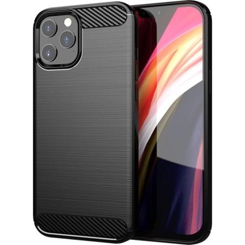 50pcs Carbon Fiber Soft TPU Rubber Silicone Case Shockproof Armor Cover For iPhone 13 Pro Max 12 Mini 11 XS XR X 8 7 6 Plus SE