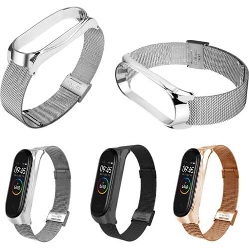 Watch Band Strap for Xiaomi Mi Band 4 Metal Screwless Stainless Steel Bracelet Wristband for Miband 4 Correa