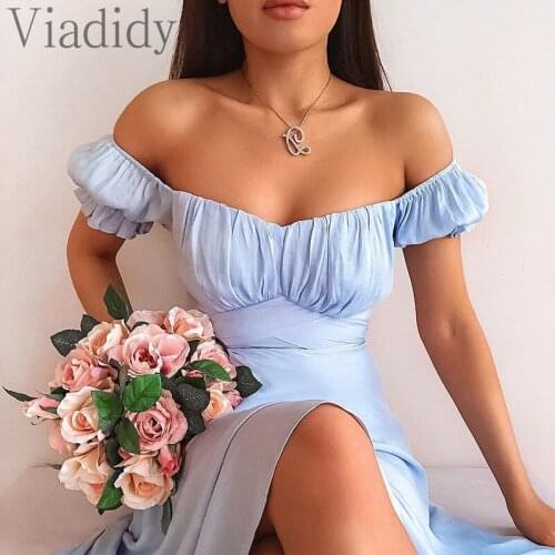 Off Shoulder High Waist Big Swing Dress Women Casual Solid Color Short Sleeve Lace Up Midi Dress