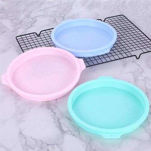 1PC Round Shape Silicone Cake Molds Cake Pizza Pan DIY Cupcake Tray Bread Bakeware Cakes Baking Tools Kitchen Accessories