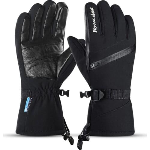 Outdoor sports autumn and winter men and women riding thickened ski gloves windproof and warm touch screen gloves