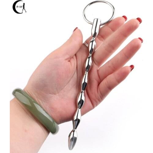 3Size 2021 Stainless Steel Urethral Plug Sound Urethra Vibrators Dilators Prince Wand Penis Insert Sex Toys For Men Masturbation