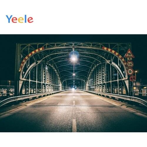 Yeele Landscape Photocall Road Light Bridge Night Photography Backdrops Personalized Photographic Backgrounds For Photo Studio