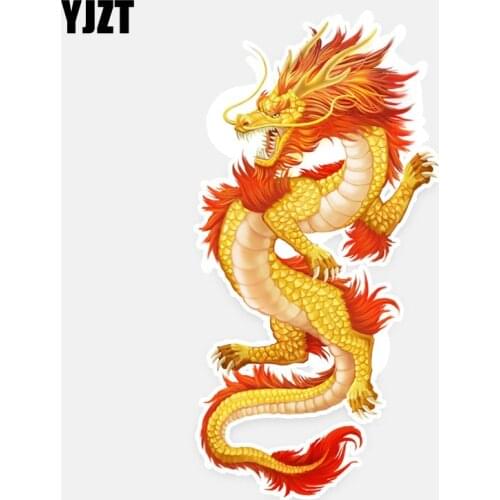 YJZT 7CM*14.5CM Chinese Dragon Decoration Fashion PVC Car-styling Car Sticker Decal 5-1039