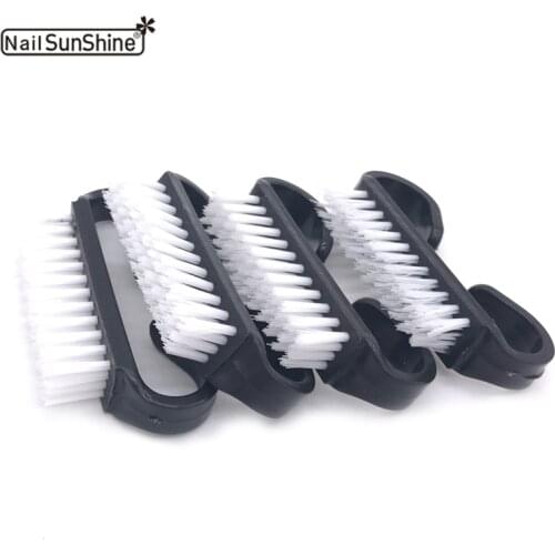 New 10pcs/lot Black Nail Art Brush Acrylic Nail Dust Plastic Manicure Cleaner Nail Polish Set Remove Dust Small Angle Clean Tool