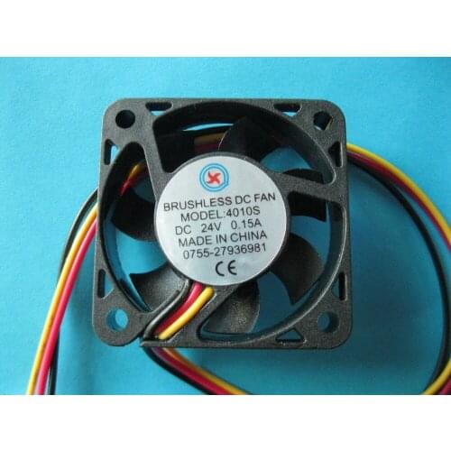 2 Pcs Brushless DC Cooling Fan 24V 4010S 7 Blades 3 wires 40x40x10mm