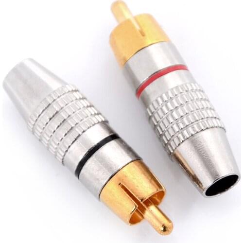 2PCS/set RCA Male to Male Convertor Plug Solder Audio Video Adapter Connector Useful