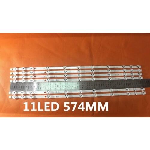 2piece/lot BANDE LED VESTEL 32inch REV0.2 TIS-4A 94V-0 1612 VES315WNDA-01 NUEVAS 11LED 574MM