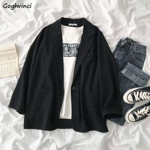 Blazers Women Ins Elegant Office Spring Casual Blazer Womens Chic Fashion All-match Leisure Outwear Loose Stylish Streetwear New