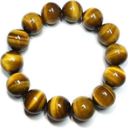 Natural Yellow Tiger Eye Bracelet Men and Women Couples Single Circle Tiger Eye Bracelet Bead Crystal Bracelet