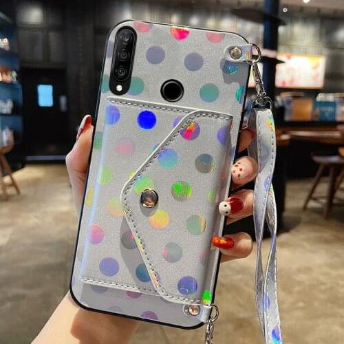 For Huawei P30 lite Case Wallet Cord Flip leather Strap Chain Cover Huawei Y8p P Smart Z S View Mate 30 Pro Honor 9X Phone Case