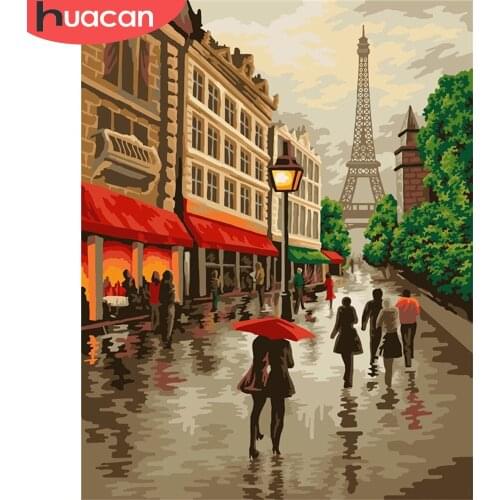 HUACAN DIY Pictures By Number Street Landscape Kits Home Decor Painting By Numbers City Drawing On Canvas HandPainted Art Gift
