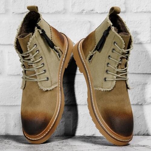 Chelsea leather ANKLE mens vintage heel men casual Winter high punk davidson coturno winter shoes work boots BOOTS 2020 for MEN