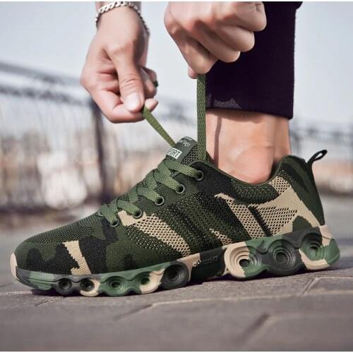 New Summer Casual Shoes Mesh Camouflage Men Shoes Breathable High Quality Men Sneakers Non Slip Damping Outdoor Shoes for Men