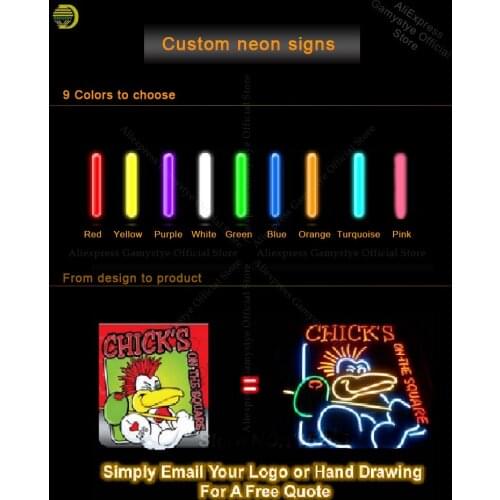 Custom Neon Signs Brand Car LOGO Neon Light Sign Home Beer Bar Pub Game Room Restaurant Display Advertise Glass Tube Design LOGO