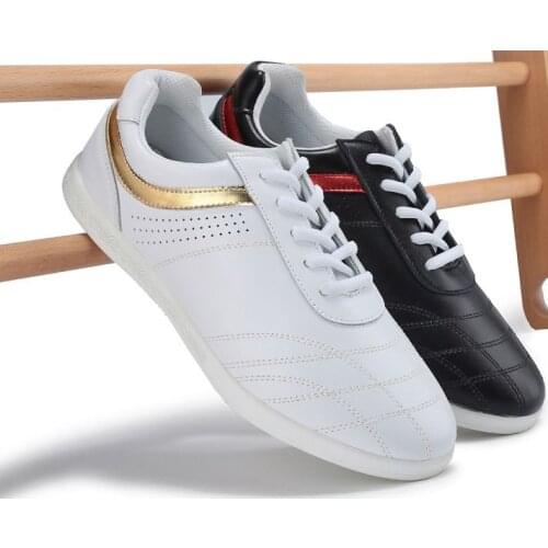 Newest Summer&Spring cowhide leathertaiji tai chi wushu shoes sneakers kung fu martial arts competition shoes black/white