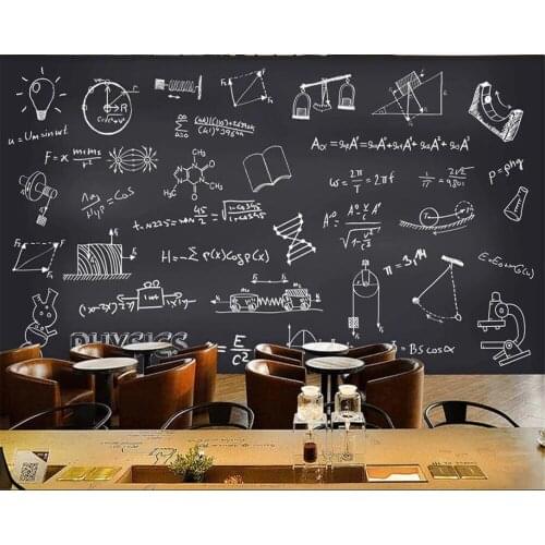 Beibehang Customized wallpaper 3d hand-painted blackboard chalk word mural bar coffee shop background wall decoration painting