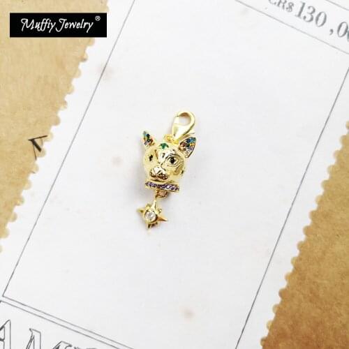 Charms Pendant Cat Golden Color Fit Bracelet & Necklace 2021 New Fine Jewelry 925 Sterling Silver Trendy Gift For Women Ladies