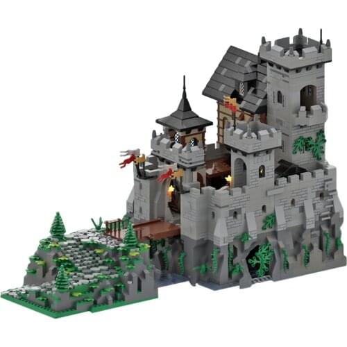 Ship within 10-12 days) MOC-36658 The Castle Gray Medieval Stone Castle Designed by Bejkrools (Kamil)