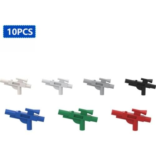 10PCS MOC 58247 Minifig Gun Short Blaster Weapon Arms MOC Blaster Medium Building Block Spcial Brick Parts Toys for Children