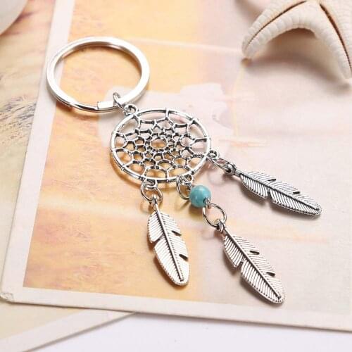 Suef Popular vintage dream catcher feather wind bell key ring gift catcher can be used for home decoration@1