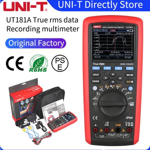 UNI-T UT181A True RMS Datalogging Multimeter; Digital Multimeter, Low-Pass Filtering/nS Conductance/Dual Temperature Measurement