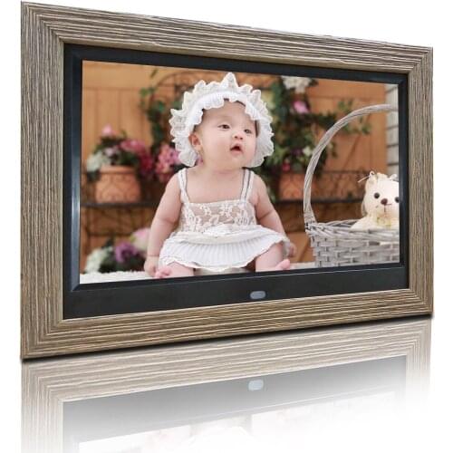 10 inch wooden frame IPS screen video player auto play picture support SD and USB drive digital photo frame frame digital album