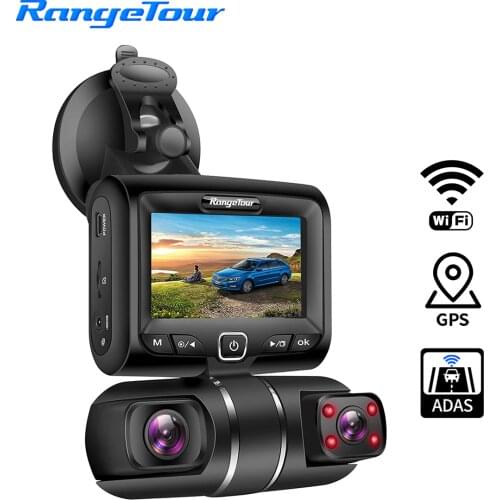 Range Tour Car DVR Dash Camera D70 GPS WiFi ADAS 360 Degree Rotated Front and Cabin Both 1080P Inside 4 IR Lens 2020 New